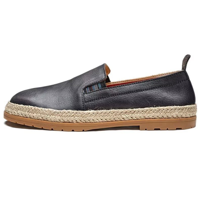 Loafers För Män Cow Leather Slip-on - Svart