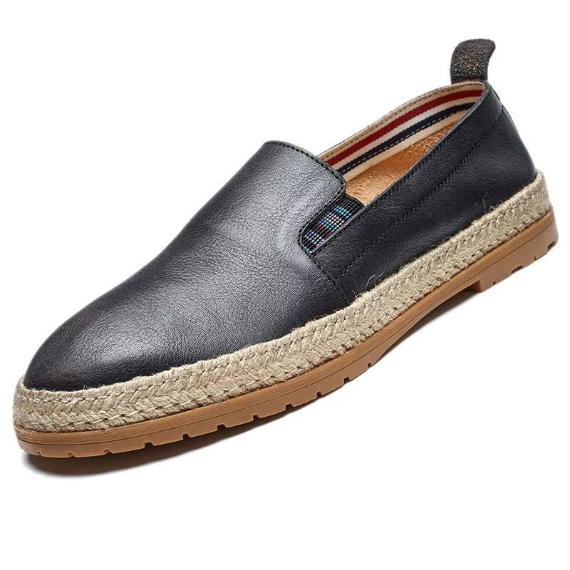 Loafers För Män Cow Leather Slip-on - Svart