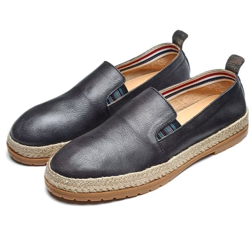 Loafers För Män Cow Leather Slip-on - Svart