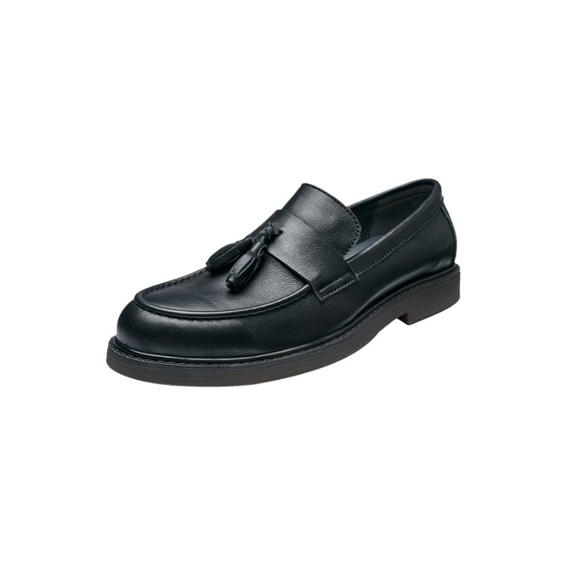 Loafers För Män Cow Leather Slip On - Svart