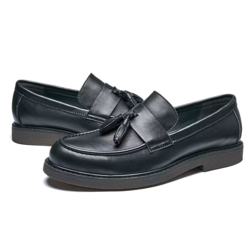 Loafers För Män Cow Leather Slip On - Svart