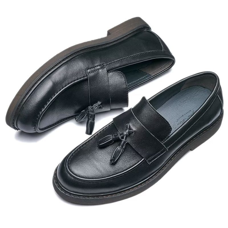 Loafers För Män Cow Leather Slip On - Svart