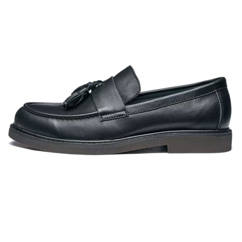 Loafers För Män Cow Leather Slip On - Svart