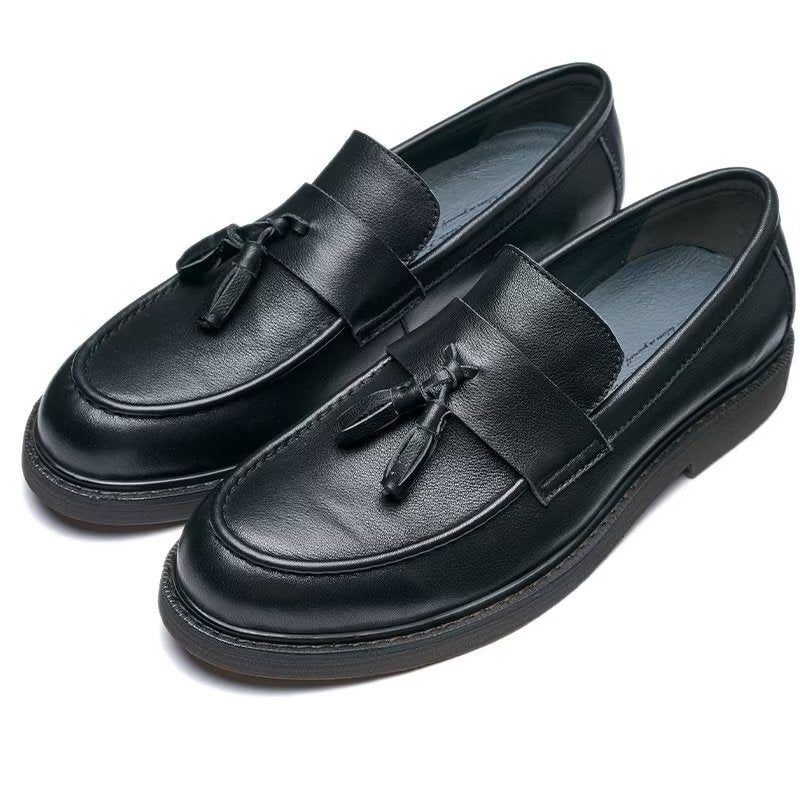 Loafers För Män Cow Leather Slip On - Svart