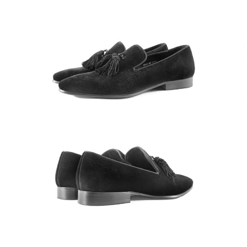 Loafers För Män Cow Leather Slip-on - Svart