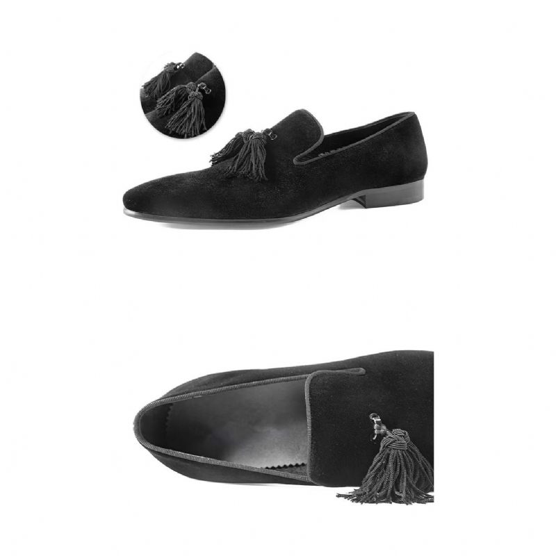 Loafers För Män Cow Leather Slip-on - Svart