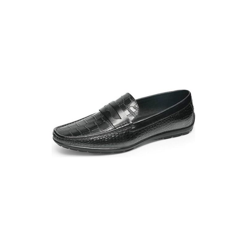 Loafers För Män Croc Effect Slip-on Loafer Klänning Skor - Svart