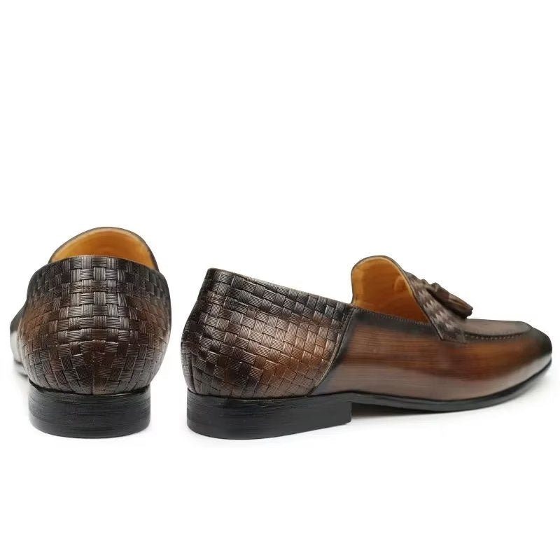 Loafers För Män Croc-mönster Chic Slip On - Kaffe