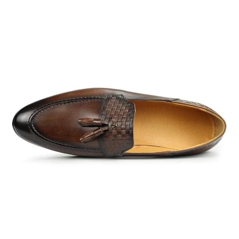 Loafers För Män Croc-mönster Chic Slip On - Kaffe