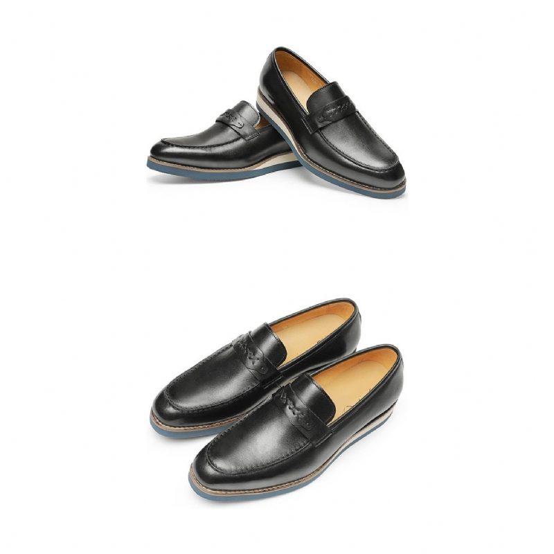 Loafers För Män Distinguished Leather Exotic Business Slip-on Bröllop - Svart