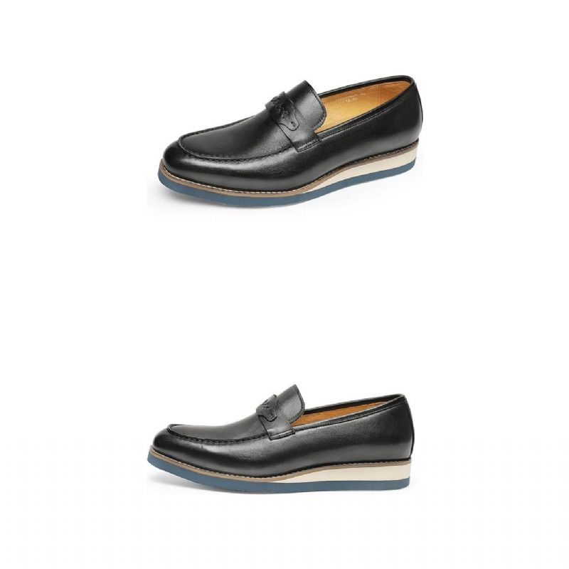 Loafers För Män Distinguished Leather Exotic Business Slip-on Bröllop - Svart