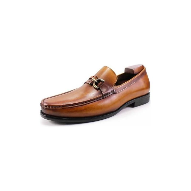 Loafers För Män Eleganta Läder Slip On Brogue-skor - Brun