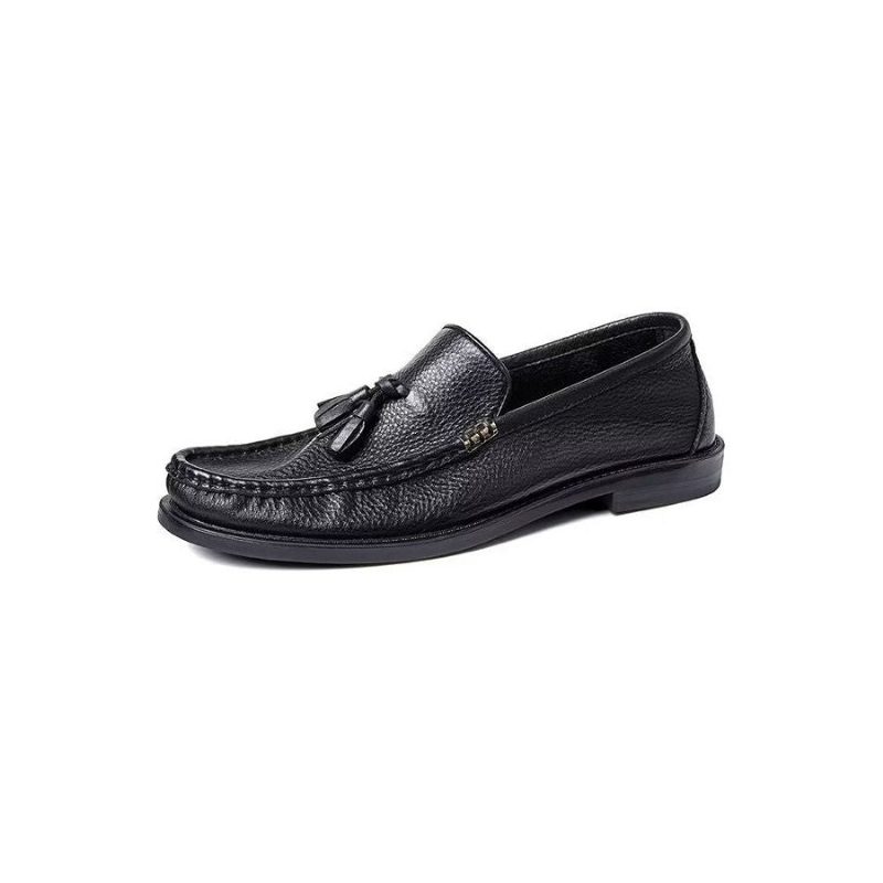 Loafers För Män Eleganta Präglade Slip-on Tofs - Svart