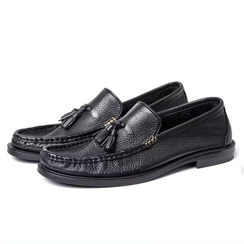 Loafers För Män Eleganta Präglade Slip-on Tofs - Svart