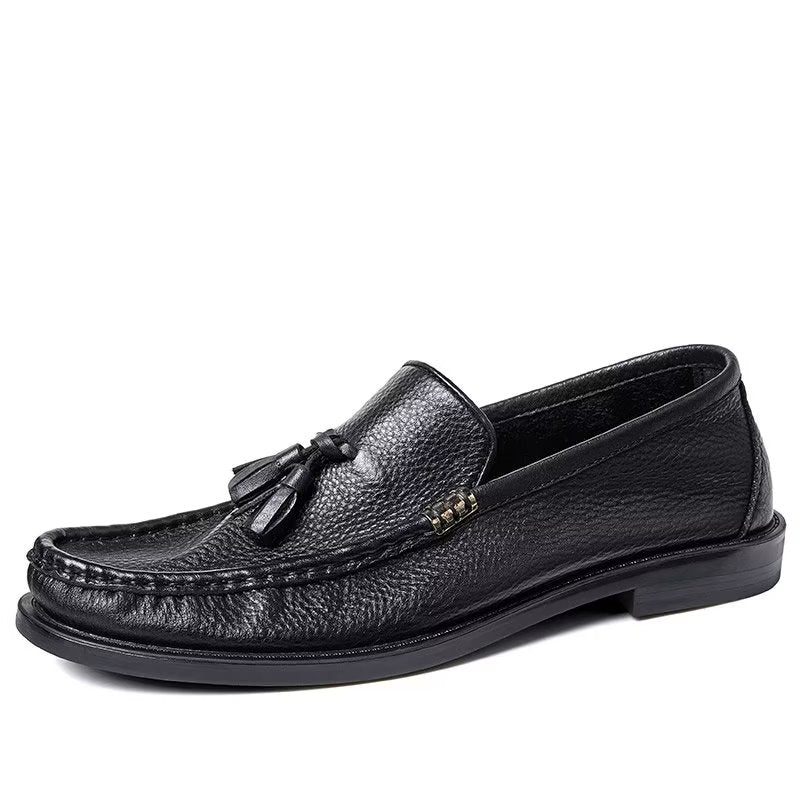 Loafers För Män Eleganta Präglade Slip-on Tofs - Svart