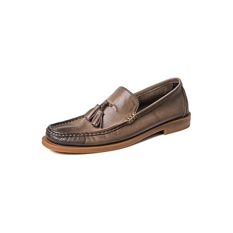 Loafers För Män Eleganta Präglade Slip-on Tofs - Brunt