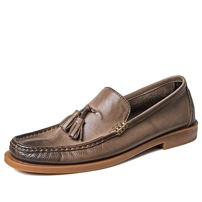 Loafers För Män Eleganta Präglade Slip-on Tofs - Brunt