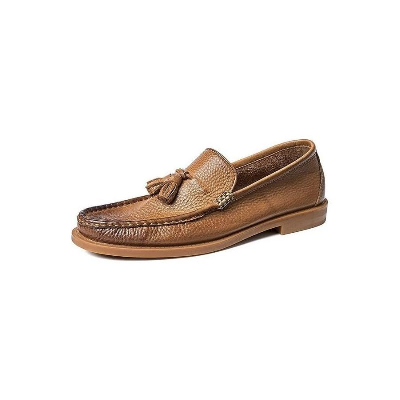 Loafers För Män Eleganta Präglade Slip-on Tofs - Brunt