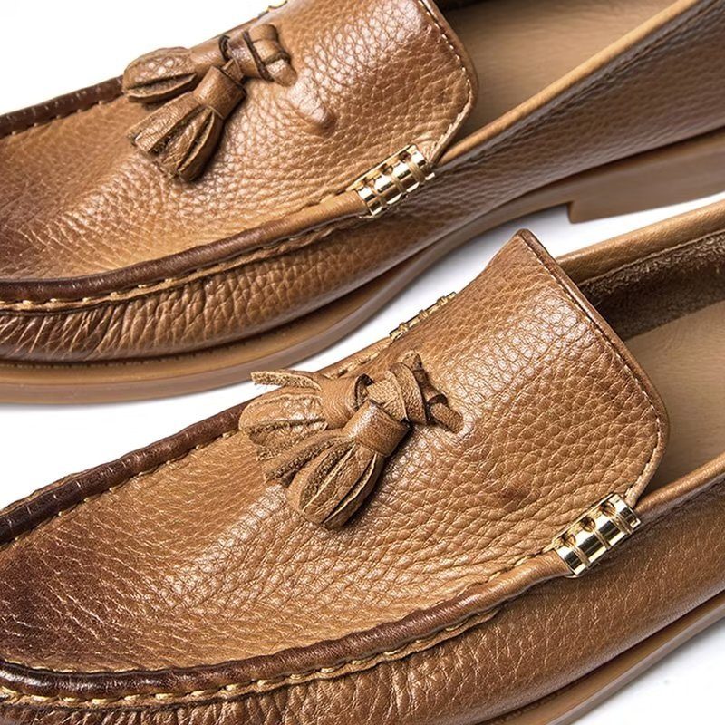 Loafers För Män Eleganta Präglade Slip-on Tofs - Brunt