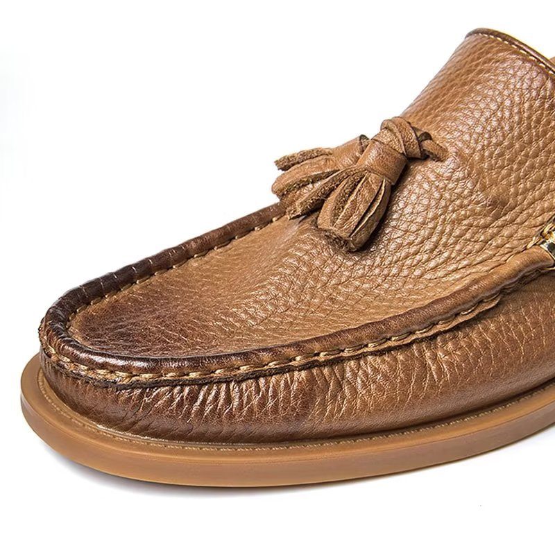 Loafers För Män Eleganta Präglade Slip-on Tofs - Brunt