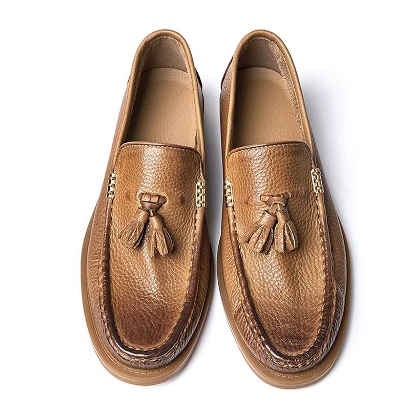 Loafers För Män Eleganta Präglade Slip-on Tofs - Brunt