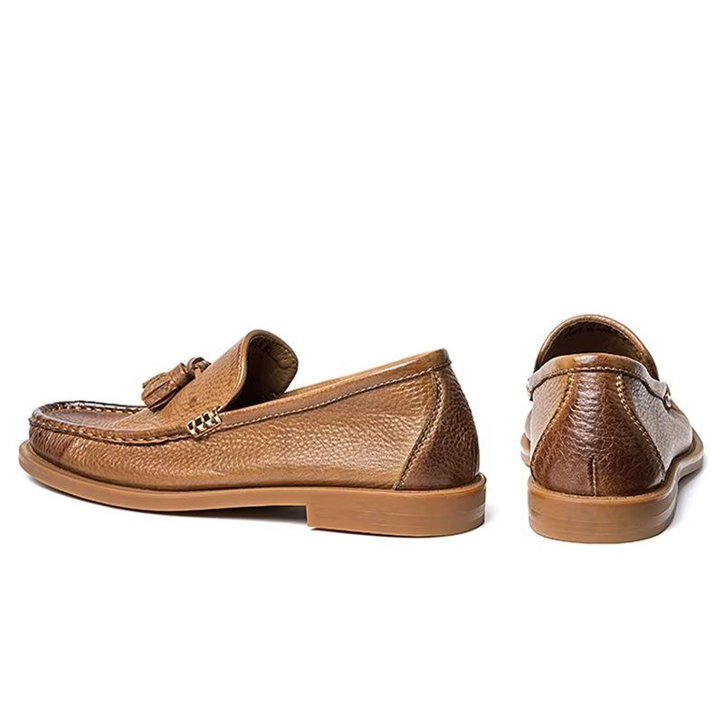 Loafers För Män Eleganta Präglade Slip-on Tofs - Brunt