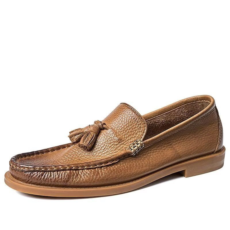 Loafers För Män Eleganta Präglade Slip-on Tofs - Brunt