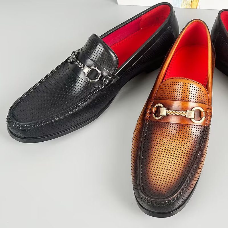 Loafers För Män Eleganta Slip On I Äkta Läder - Svart