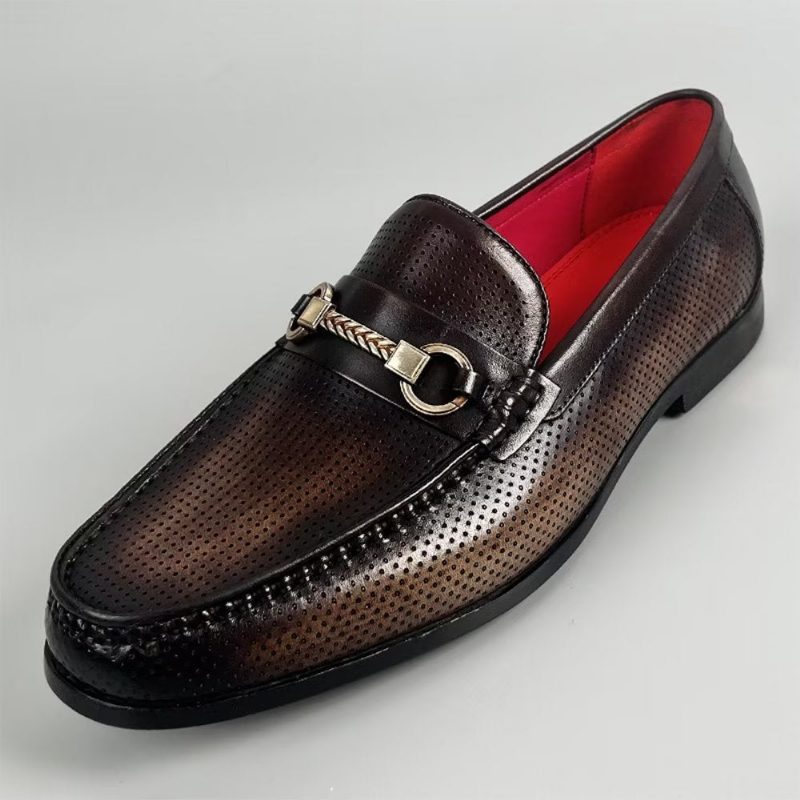 Loafers För Män Eleganta Slip On I Äkta Läder - Kaffe