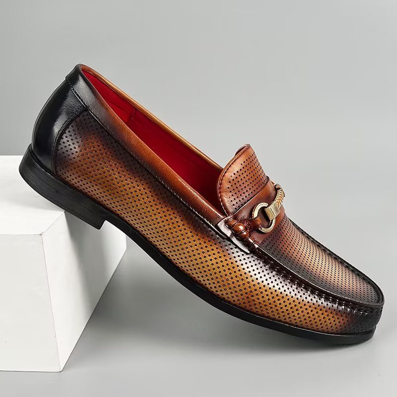 Loafers För Män Eleganta Slip On I Äkta Läder - Brun