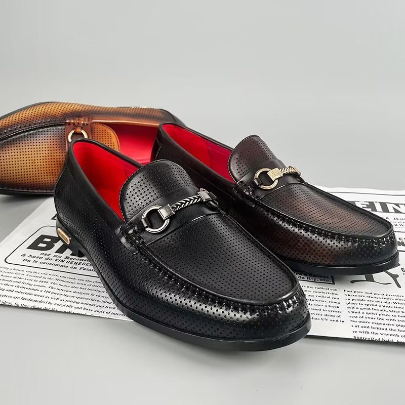 Loafers För Män Eleganta Slip On I Äkta Läder - Svart