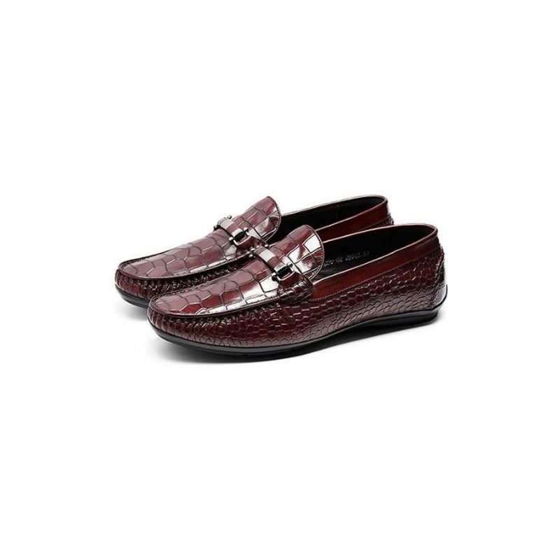 Loafers För Män Exotic Texture Slip-on - Rött