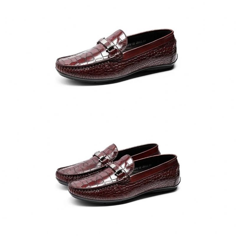 Loafers För Män Exotic Texture Slip-on - Rött