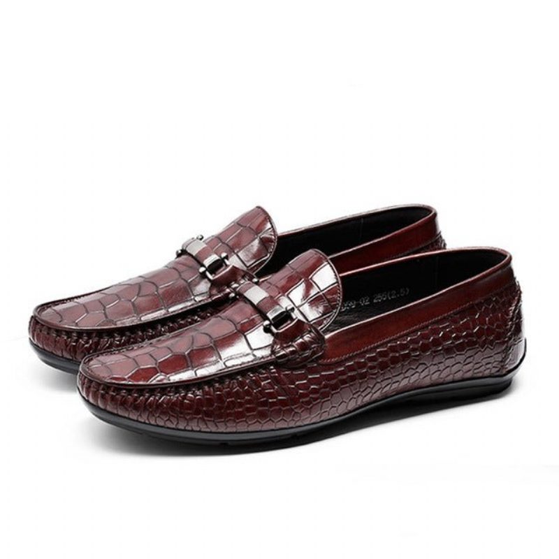 Loafers För Män Exotic Texture Slip-on - Rött