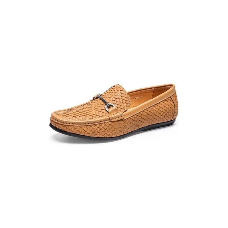 Loafers För Män Exotisk Metall Tå Slip On - Brun