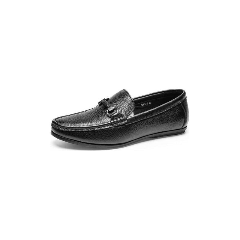 Loafers För Män Exotisk Metall Tå Slip On - Svart