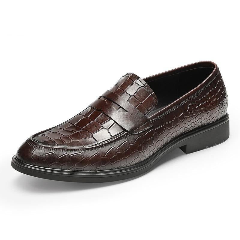 Loafers För Män Exotiska Läder Slip-on Brogue - Röd