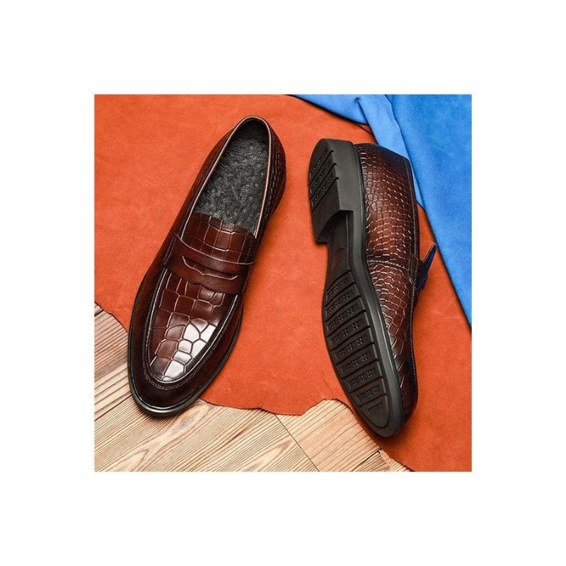 Loafers För Män Exotiska Läder Slip-on Brogue - Röd