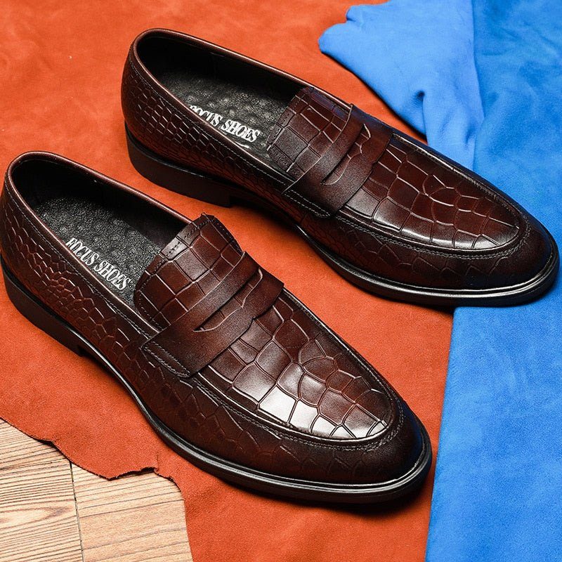 Loafers För Män Exotiska Läder Slip-on Brogue - Röd