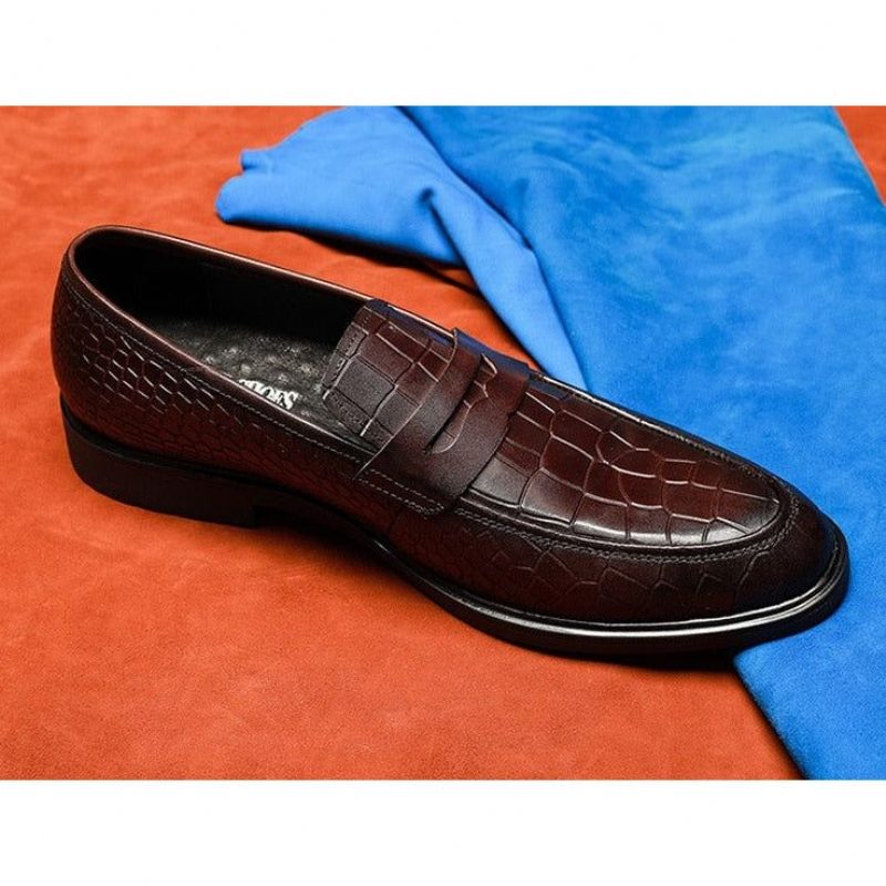 Loafers För Män Exotiska Läder Slip-on Brogue - Röd