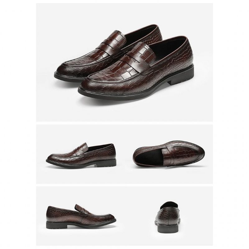 Loafers För Män Exotiska Läder Slip-on Brogue - Röd