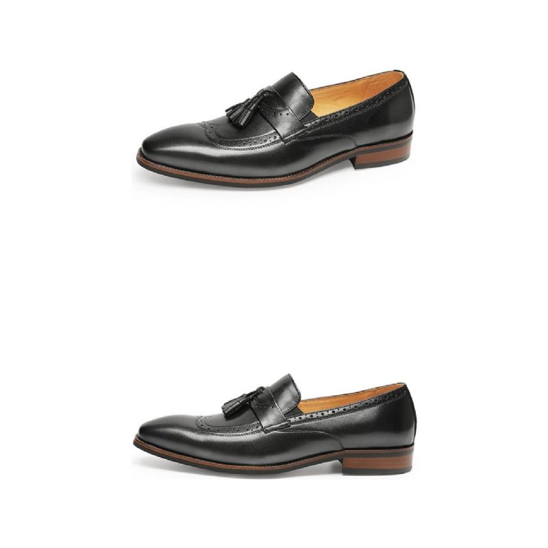 Loafers För Män Exotiska Slip On Brogue - Svart