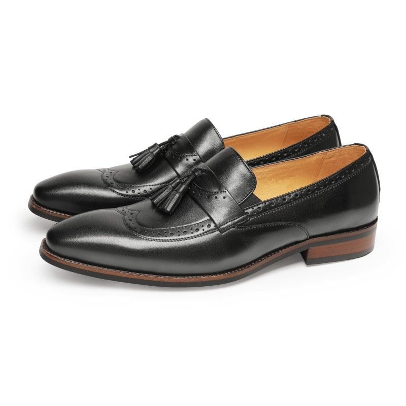 Loafers För Män Exotiska Slip On Brogue - Svart