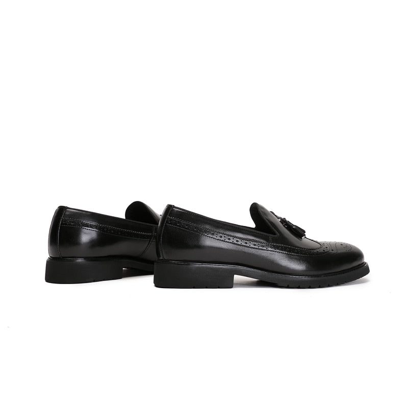 Loafers För Män Exotiska Slip-on Brogue-skor - Svart