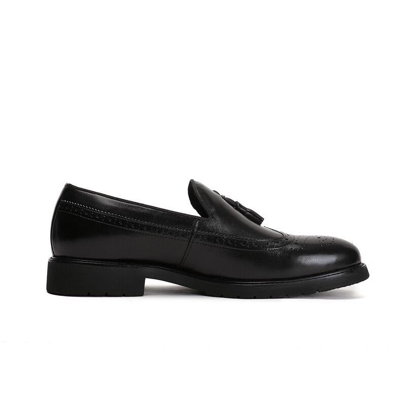 Loafers För Män Exotiska Slip-on Brogue-skor - Svart