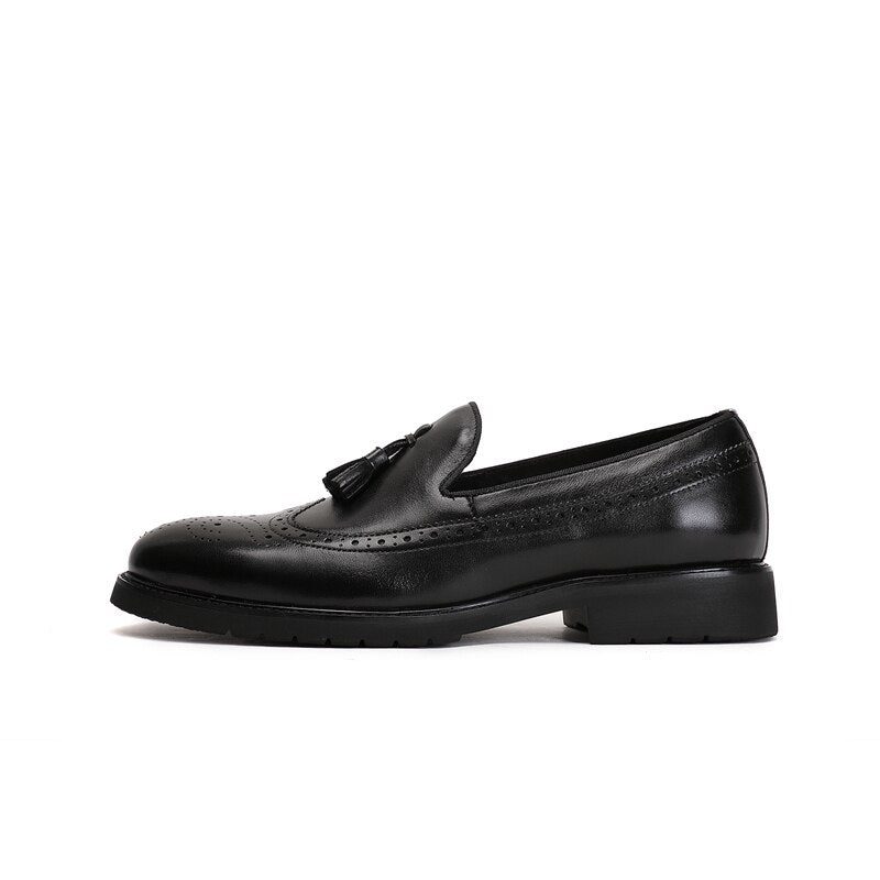 Loafers För Män Exotiska Slip-on Brogue-skor - Svart