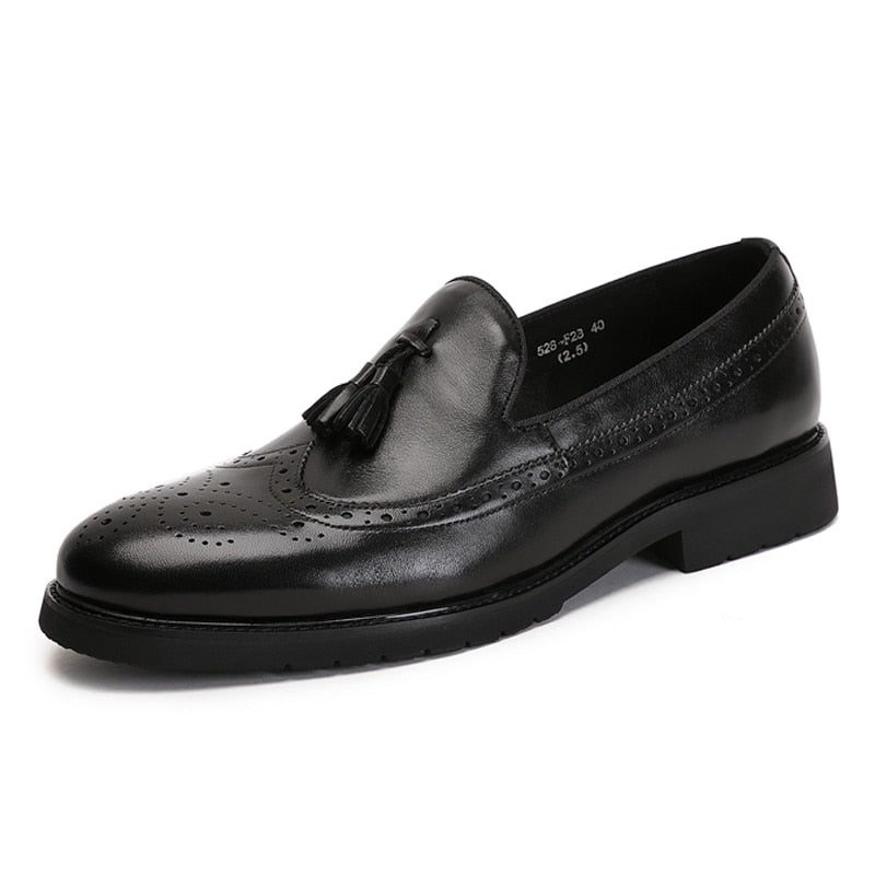 Loafers För Män Exotiska Slip-on Brogue-skor - Svart