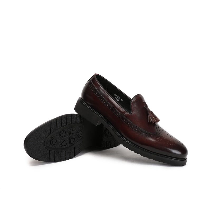 Loafers För Män Exotiska Slip-on Brogue-skor - Kaffe