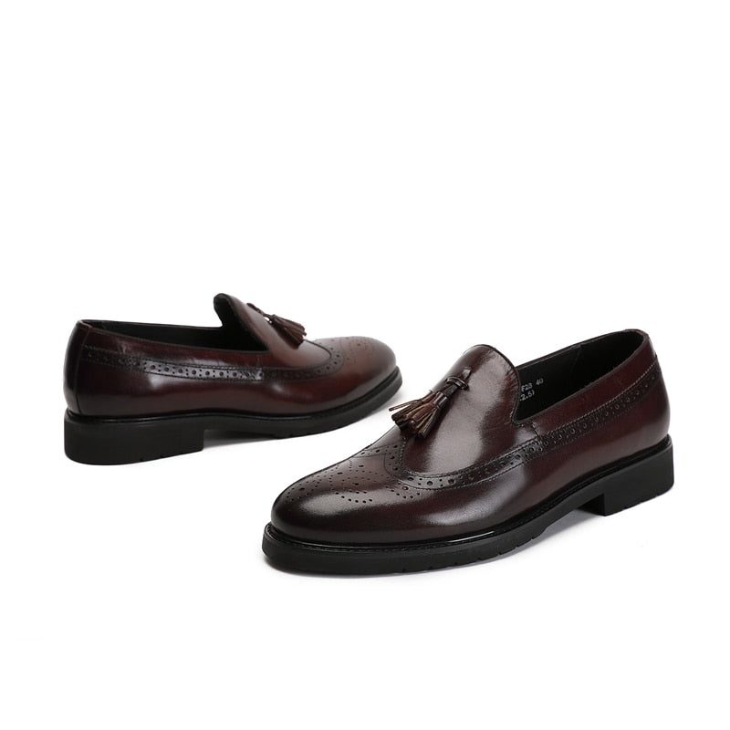 Loafers För Män Exotiska Slip-on Brogue-skor - Kaffe