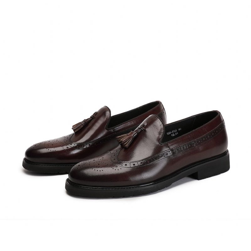 Loafers För Män Exotiska Slip-on Brogue-skor - Kaffe